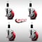 Service Caster 4'' SS Red Poly Swivel 1-3/8'' Expanding Stem Caster Set with Brake, 4PK SCC-SSEX20S414-PPUB-RED-TLB-138-4 - alternate 4